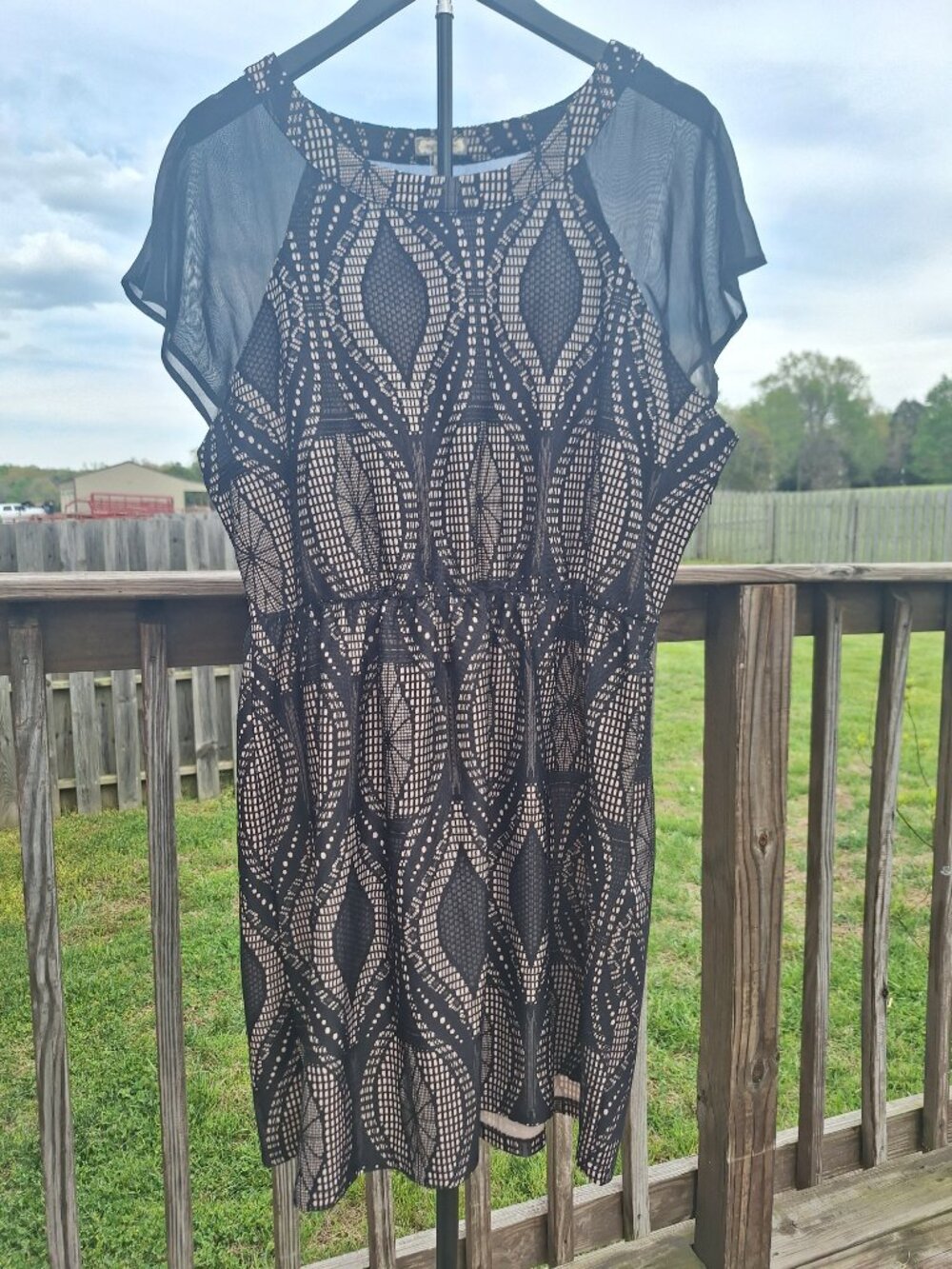 Eyeshadow Black Lace & Sheer Dress Sz 1X